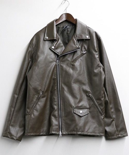 セール】Synthetic leather riders jacket/人工皮革 ダブルライダース