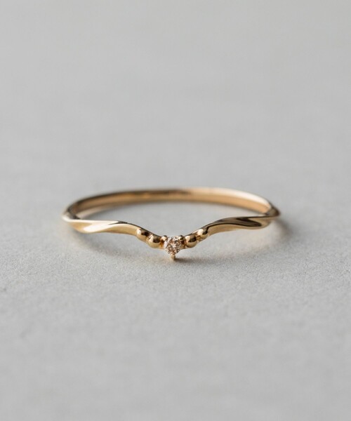 ete（エテ）の「○K10YG レイヤード ブラウンダイヤモンド リング