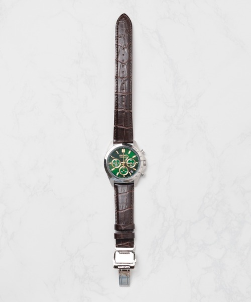 60】【ITN】【SEIKO】 クオーツ クロノグラフ レザーベルト【海外