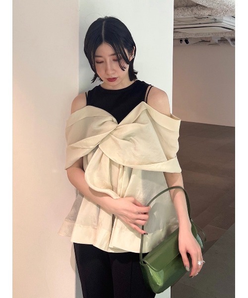 FRAY I.D（フレイアイディー）の「カットコンビペプラムトップス（T