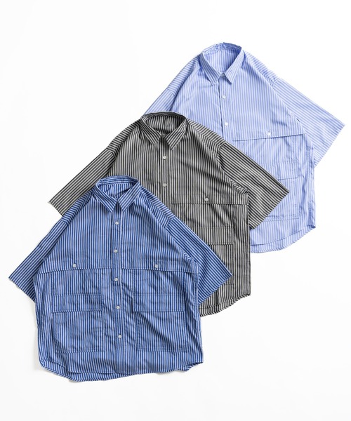 MULTI POCKET STRIPE SHIRT / マルチポケットストライプシャツ（シャツ