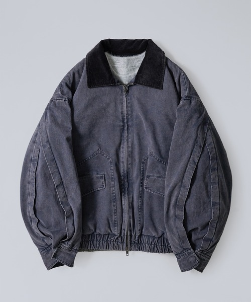 セール】Corduroy Collar Tucked Duck Jacket / コーデュロイカラー