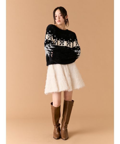 セール】[L.B CANDY STOCK]リボンビジューニット（ニット/セーター