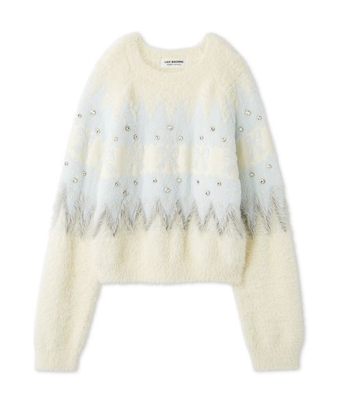 セール】[L.B CANDY STOCK]リボンビジューニット（ニット/セーター