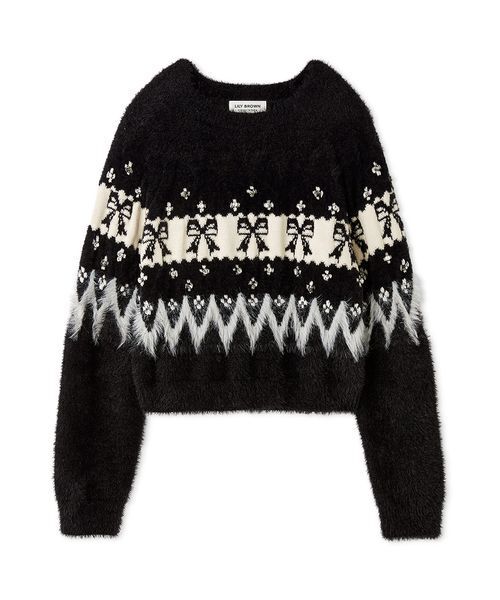 セール】[L.B CANDY STOCK]リボンビジューニット（ニット/セーター