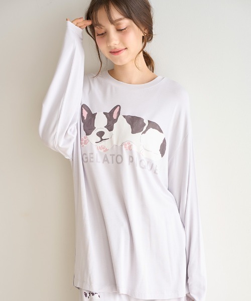 gelato pique（ジェラートピケ）の「SLEEPING DOGワンポイントロンT