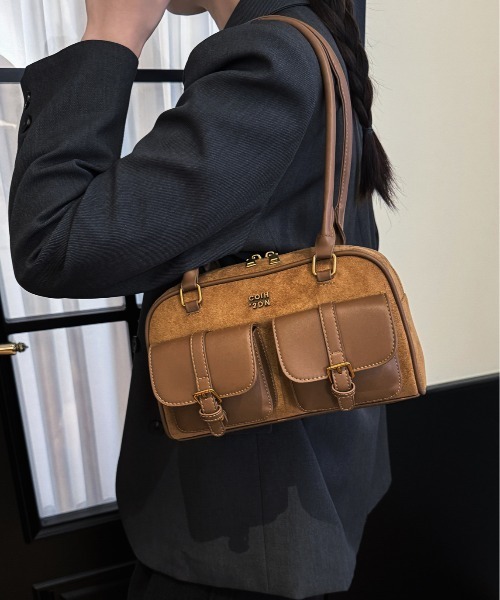 セール】Y2K マルチポケットショルダーバッグ レトロ バックルデザイン