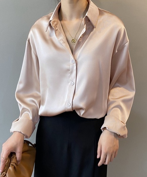 LADY LIKE（レディライク）の「ベーシックサテンブラウス（シャツ