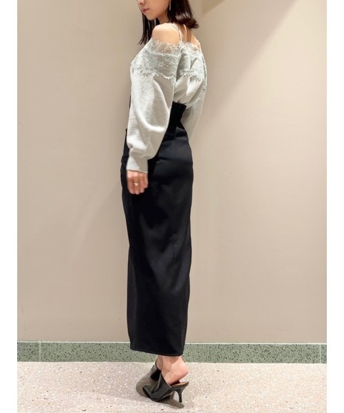 SNIDEL（スナイデル）の「レーストリミングニットプルオーバー（ニット