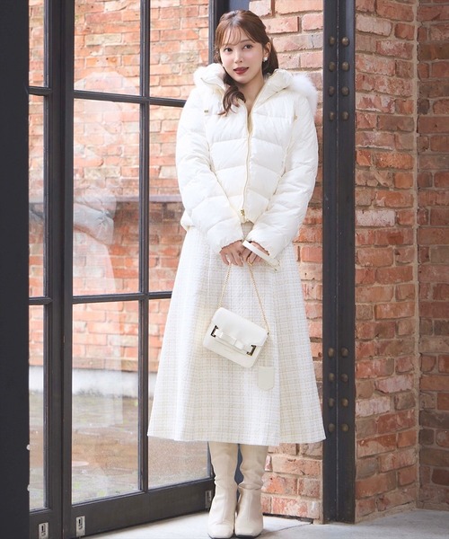 FOXファー付エレガンスショートダウンコート（ダウンジャケット/コート