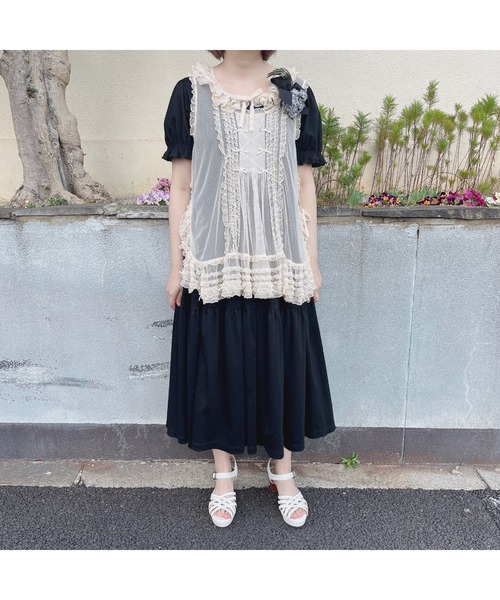 PINK HOUSE（ピンクハウス）の「ドットチュールタブリエ（チューブ