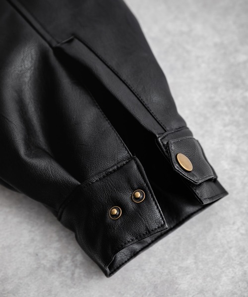 セール】オーバーサイズPUレザー A-2型中綿フライトブルゾン