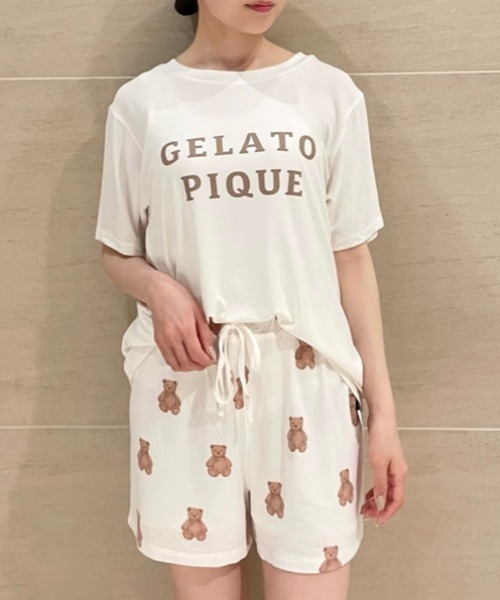 gelato pique（ジェラートピケ）の「ロゴTシャツベア柄ショートパンツ