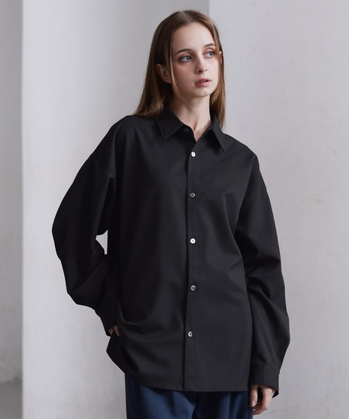 CLEL】Balloon Sleeve Loose Regular Collor Shirt / バルーン袖ルーズ