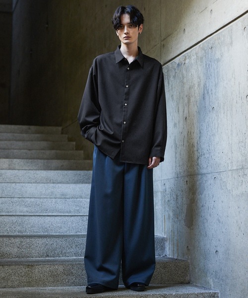 CLEL】Balloon Sleeve Loose Regular Collor Shirt / バルーン袖ルーズ