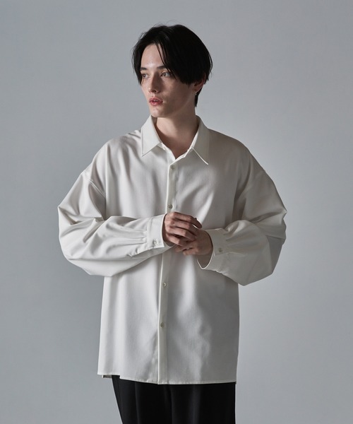 CLEL】Balloon Sleeve Loose Regular Collor Shirt / バルーン袖ルーズ