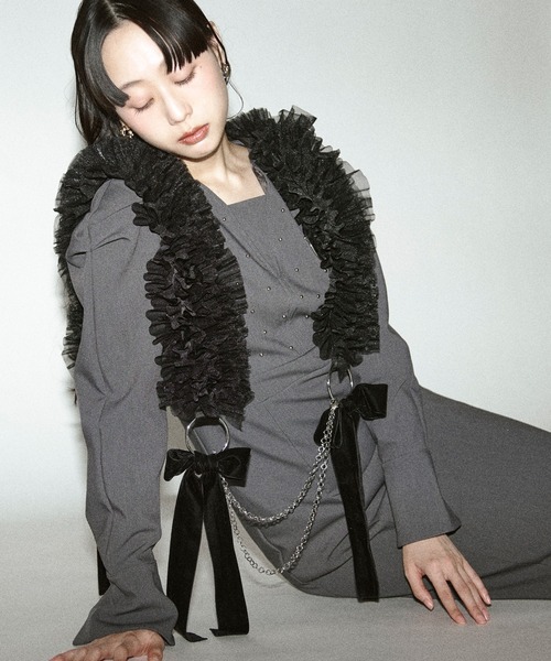 tull velours ribbon ベロアリボンチュールチェーンハーネス（ベルト