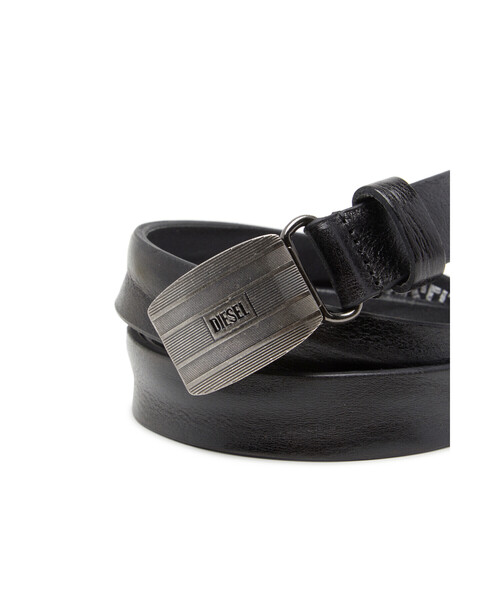 メンズ レザーベルト DIESEL LOGO B-BISCOTTO STRIPED（ベルト
