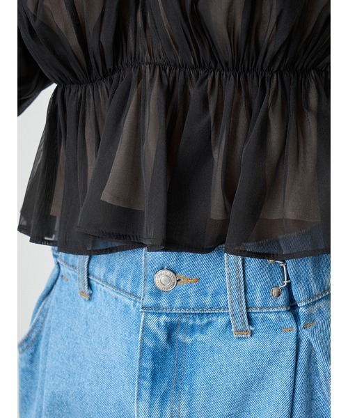 SNIDEL（スナイデル）の「Sustainableギャザーオフショルブラウス