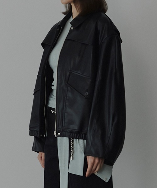 セール】フェイクレザーブルゾン / Faux Leather Blouson（テーラード