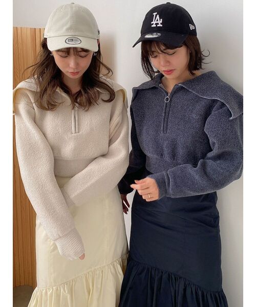 dazzlin（ダズリン）の「オーバーカラーZIPニットトップス（ニット