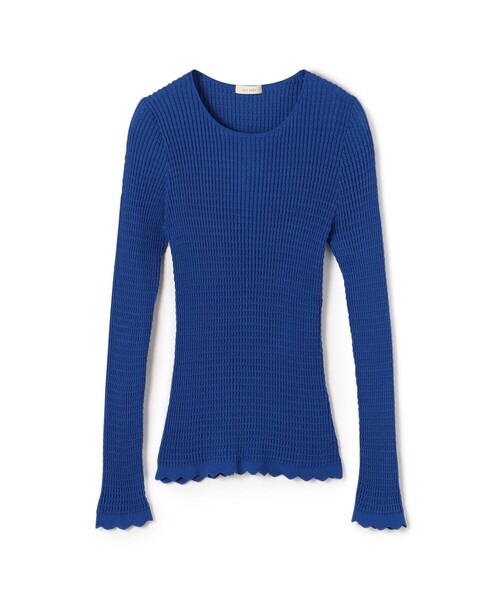 セール】コットンアセテートリブ クルーネックプルオーバー（ニット