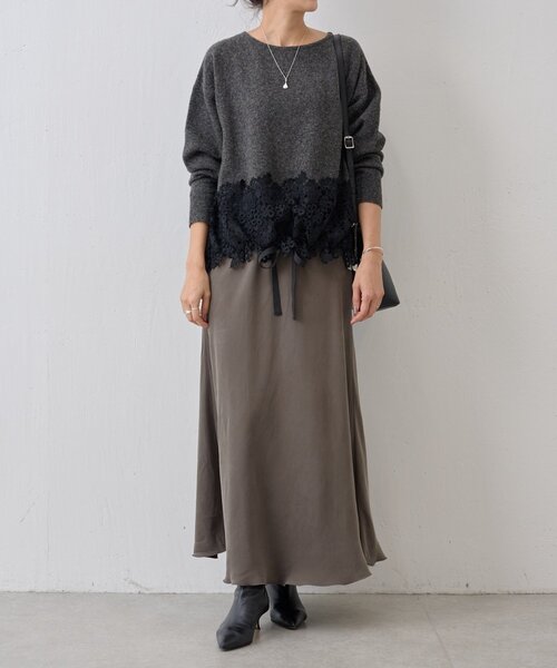 裾レースニット（ニット/セーター）｜BEARDSLEY（ビアズリー）の