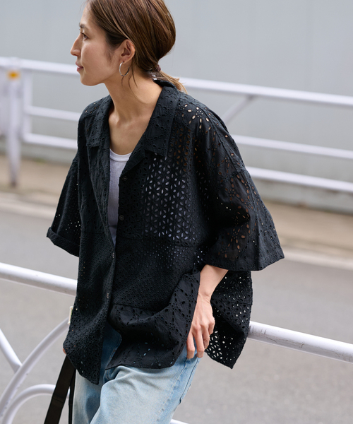 FRAMeWORK（フレームワーク）の「カットワーク刺繍半袖シャツ（シャツ