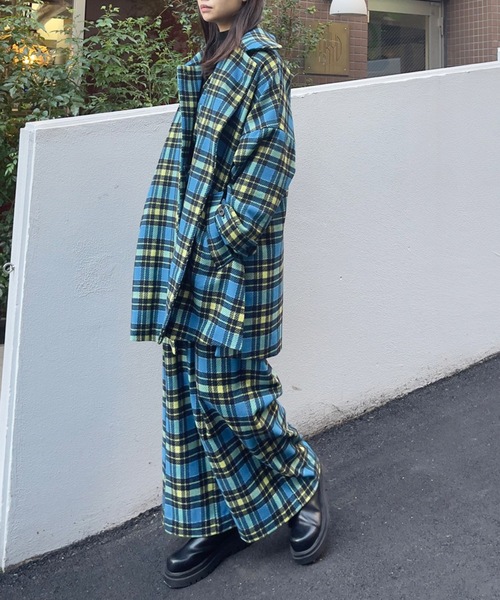 moyan ecri（モヤン エクリ）の「オーバーサイズチェックコート