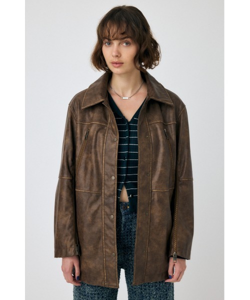 セール】AGED F/LEATHER MIDDLE ジャケット（その他アウター）｜MOUSSY