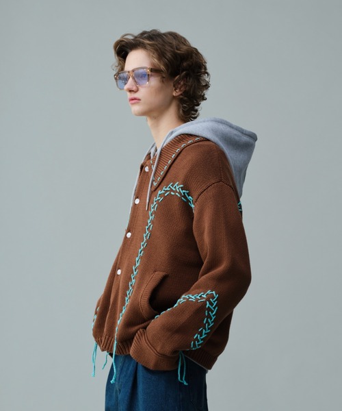 soerte × camphor wood / ハンドステッチウエスタンニット soerte