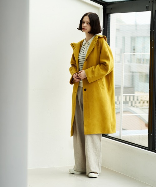 ウールビーバーフードロングコート（その他アウター）｜LA MARINE