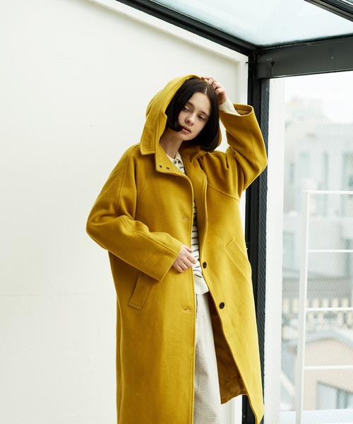 ウールビーバーフードロングコート（その他アウター）｜LA MARINE