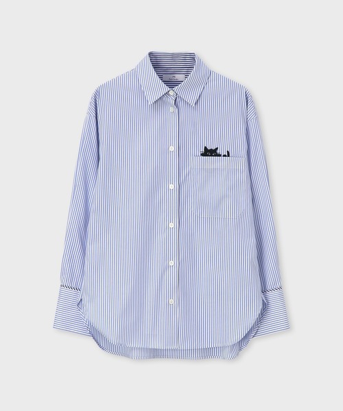 ウィメンズ キャットエンブロイダリーシャツ / 165307 357BC（シャツ