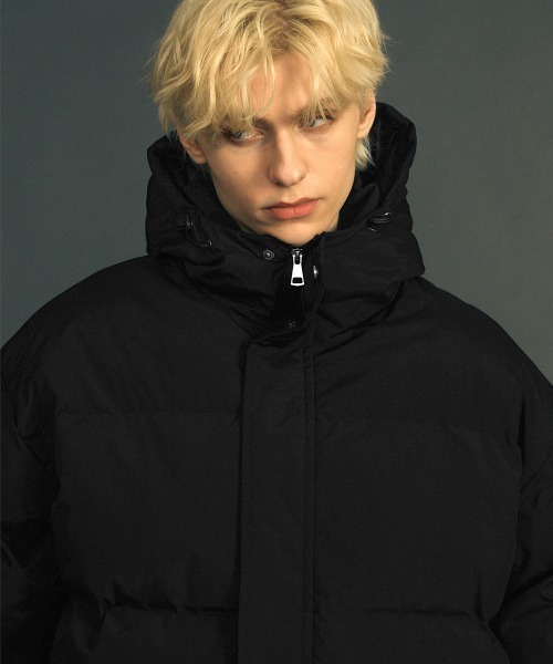 セール】フード付きハイネック中綿パファージャケット（ダウン