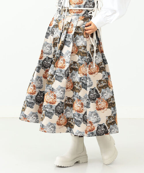 mmts（マミタス）の「mmts / 猫いっぱいスカート（スカート）」 - WEAR
