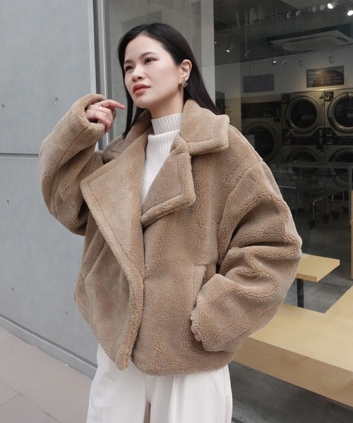 CORNERS（コーナーズ）の「テディボアショートジャケット（ピーコート