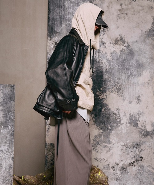 UNISEX》Sheep Leather Front Button Single Blouson/シープレザー