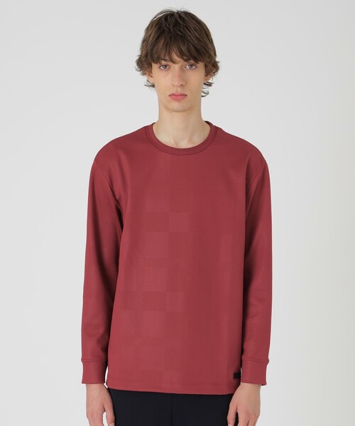 セール】【BLACK lab.】エンボスシャドーチェックカットソー（Tシャツ