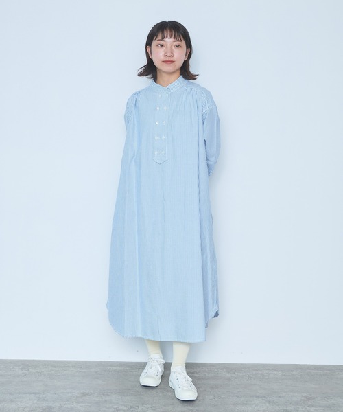 △オックス コック 長袖ワンピース Basic color（ワンピース）｜bulle