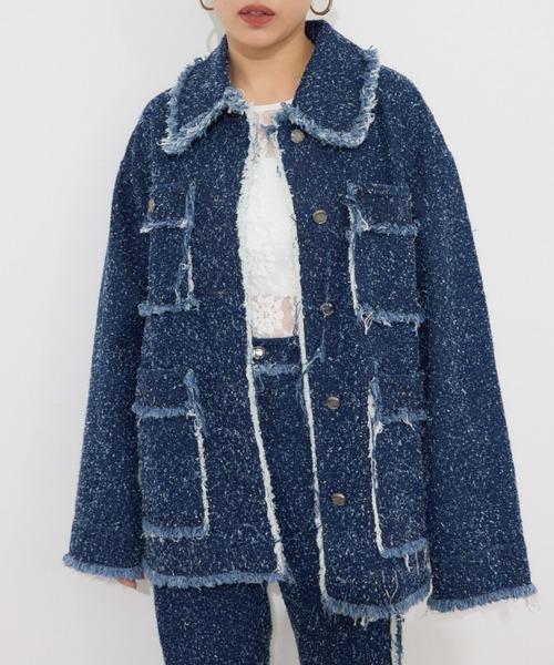 SLY（スライ）の「GRAIN TWEED JK-BE グレイン ツイード ジャケット