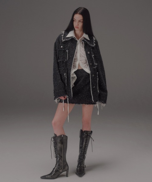 SLY（スライ）の「GRAIN TWEED JK-BE グレイン ツイード ジャケット