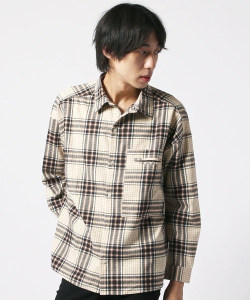 セール】【オーバーサイズ ネルシャツ】ワイドシルエット チェック柄
