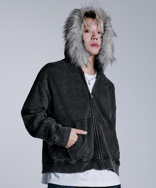 MSG（エムエスジー）の「ヘビーウェイト裏毛ZIPファーパーカー【UNISEX