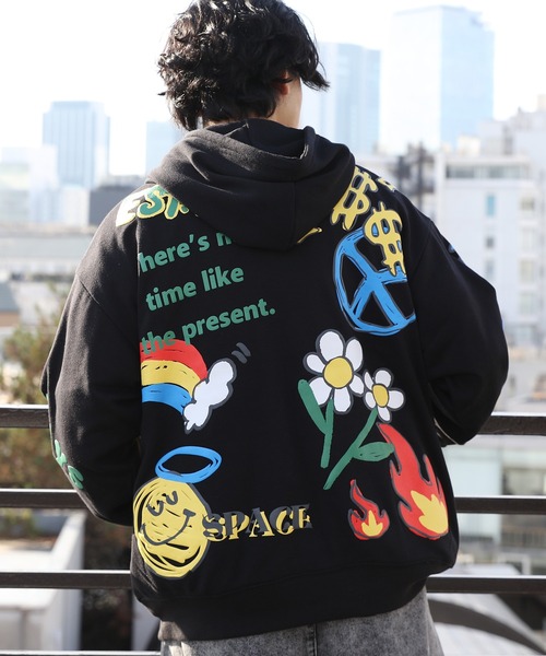 8(eight)（エイト）の「総柄グラフィックプルパーカー（パーカー