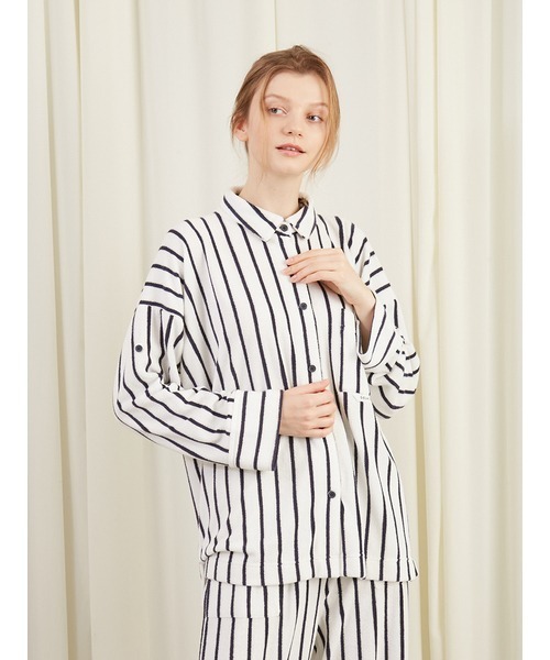 gelato pique（ジェラートピケ）の「ストライプパイルシャツ（ルーム