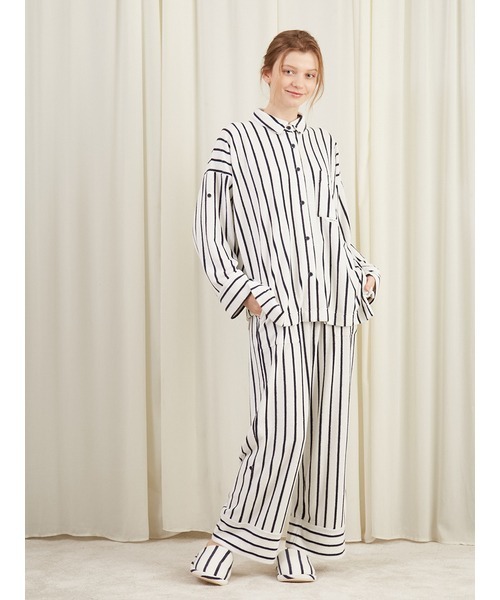 gelato pique（ジェラートピケ）の「ストライプパイルシャツ（ルーム