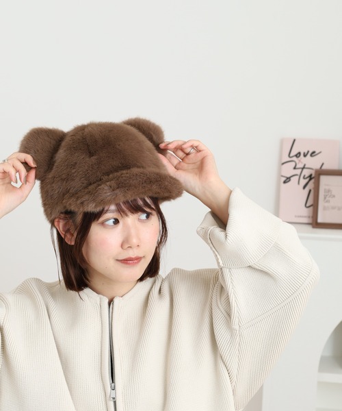 セール】ABETTOR くま耳フェイクファーファー使い もこもこふあふあ