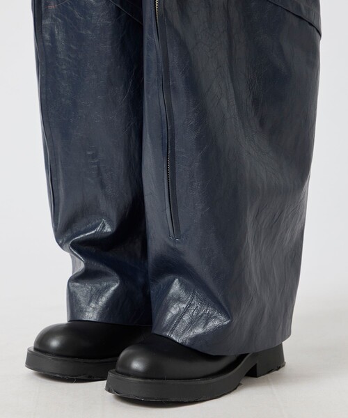 YOHEI OHNO/ヨウヘイオオノ】Faux Leather Biker Trousers/レザー