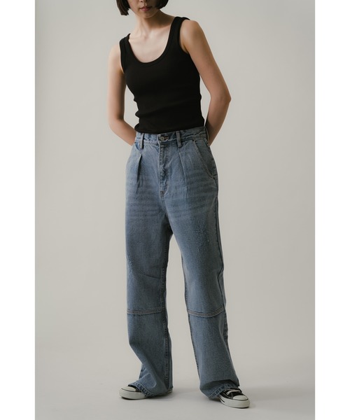 YENN（イエン）の「【定番】【大人気】YENN タックワイドデニムパンツ